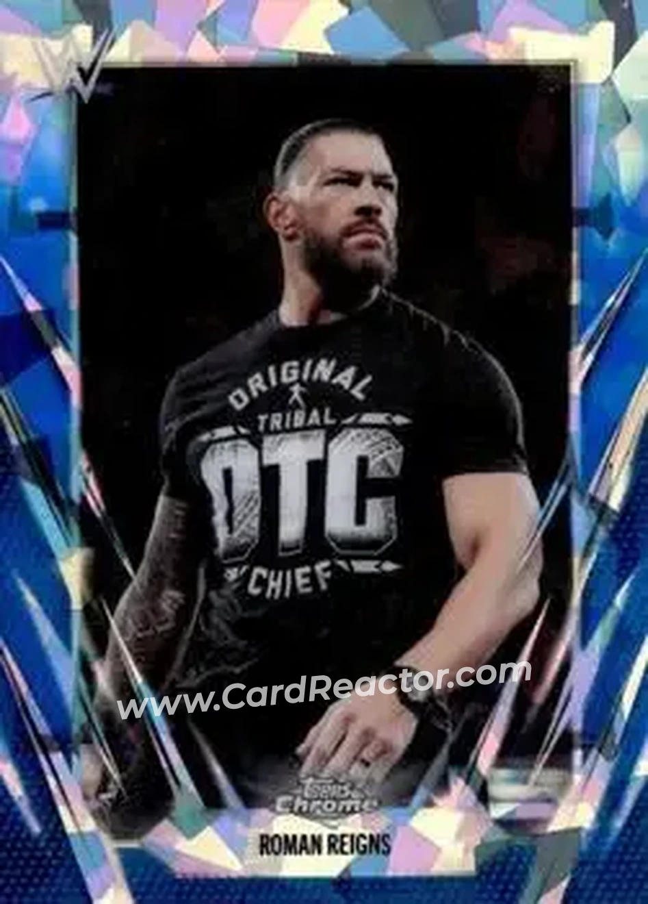 2026 Topps Chrome Sapphire Edition WWE #18 - Roman Reigns - Front 2026 Topps Chrome Sapphire Edition WWE #18 - Roman Reigns - Front