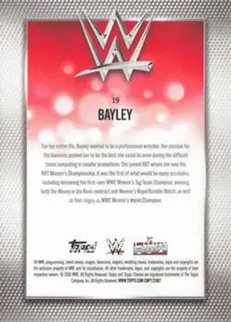 2026 Topps Chrome Sapphire Edition WWE #19 - Bayley - Back 2026 Topps Chrome Sapphire Edition WWE #19 - Bayley - Back