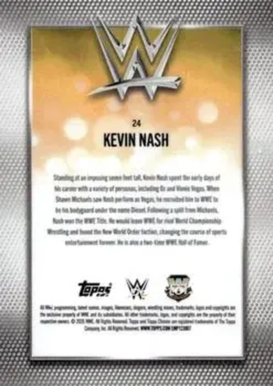 2026 Topps Chrome Sapphire Edition WWE #24 - Kevin Nash - Back 2026 Topps Chrome Sapphire Edition WWE #24 - Kevin Nash - Back