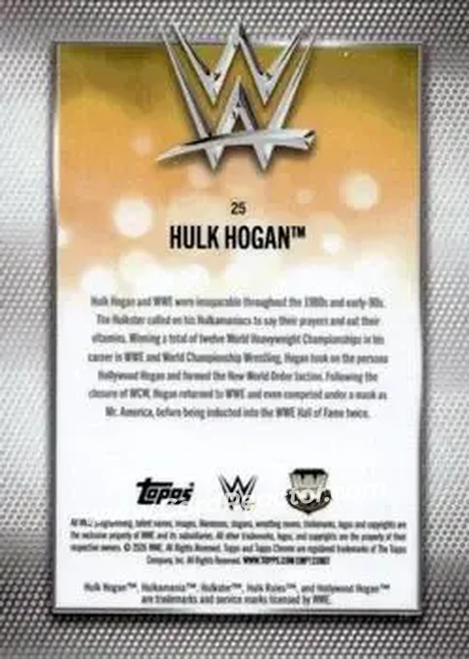 2026 Topps Chrome Sapphire Edition WWE #25 - Hulk Hogan - Back
