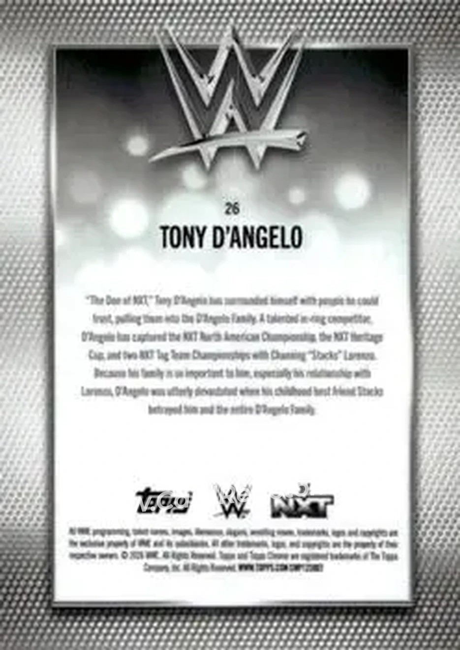 2026 Topps Chrome Sapphire Edition WWE #26 - Tony D'Angelo - Back