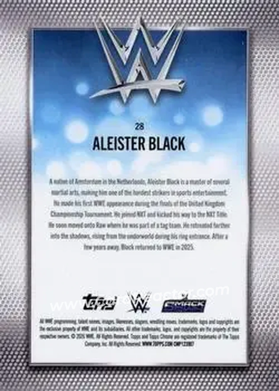 2026 Topps Chrome Sapphire Edition WWE #28 - Aleister Black - Back