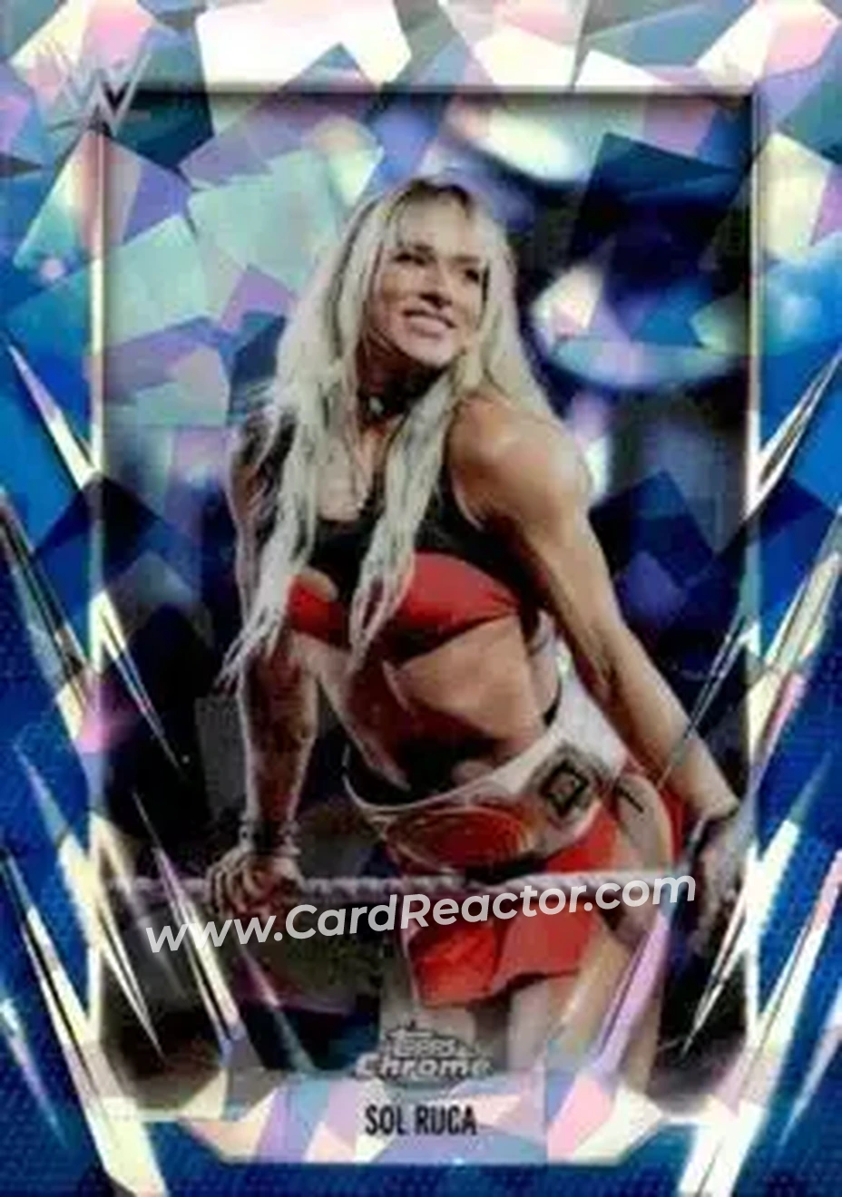 2026 Topps Chrome Sapphire Edition WWE #34 - Sol Ruca - Front 2026 Topps Chrome Sapphire Edition WWE #34 - Sol Ruca - Front