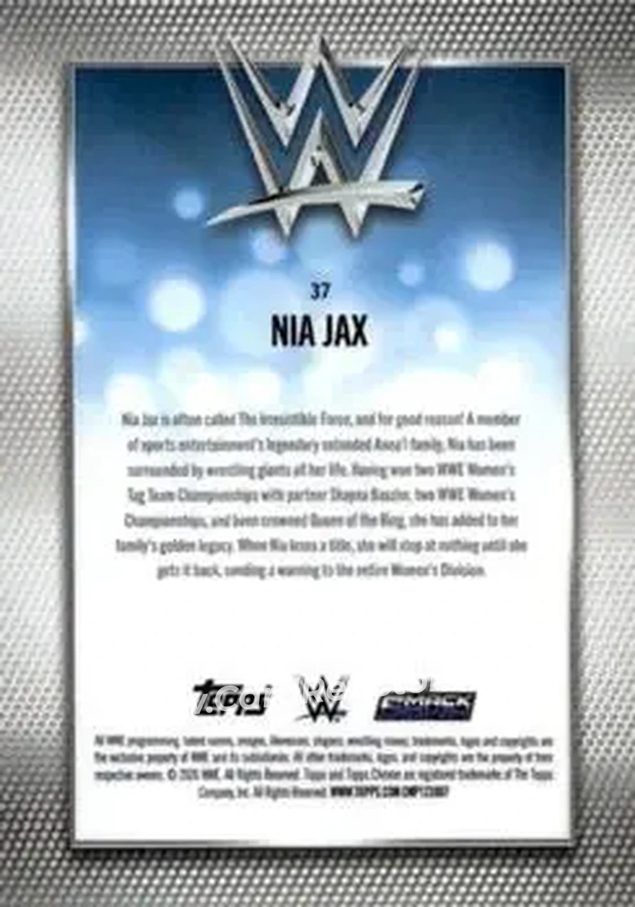 2026 Topps Chrome Sapphire Edition WWE #37 - Nia Jax - Back