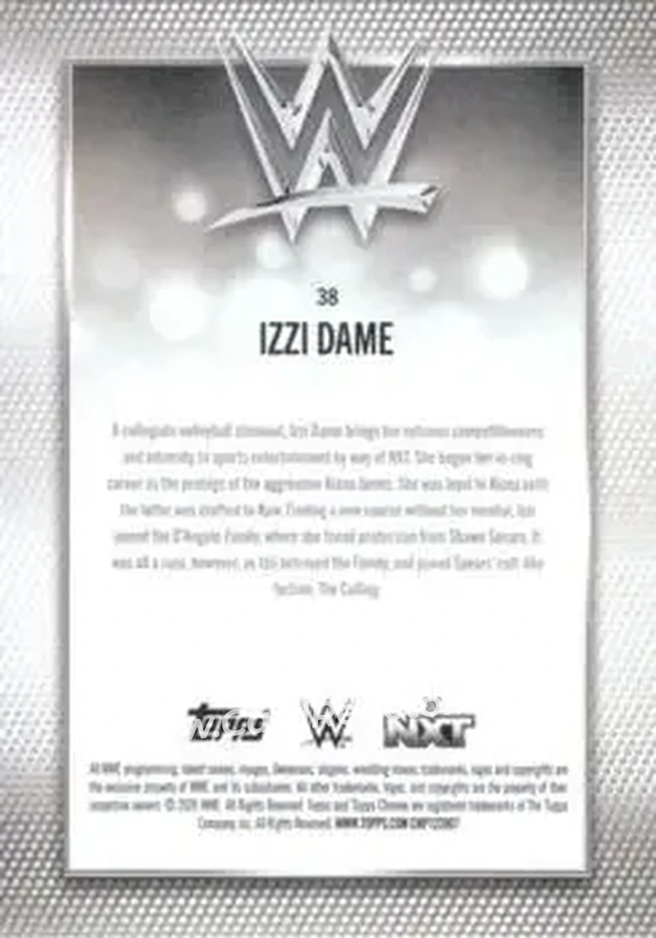 2026 Topps Chrome Sapphire Edition WWE #38 - Izzi Dame - Back 2026 Topps Chrome Sapphire Edition WWE #38 - Izzi Dame - Back