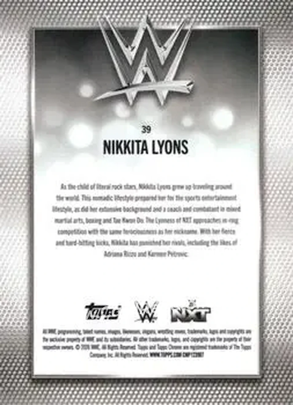 2026 Topps Chrome Sapphire Edition WWE #39 - Nikkita Lyons - Back