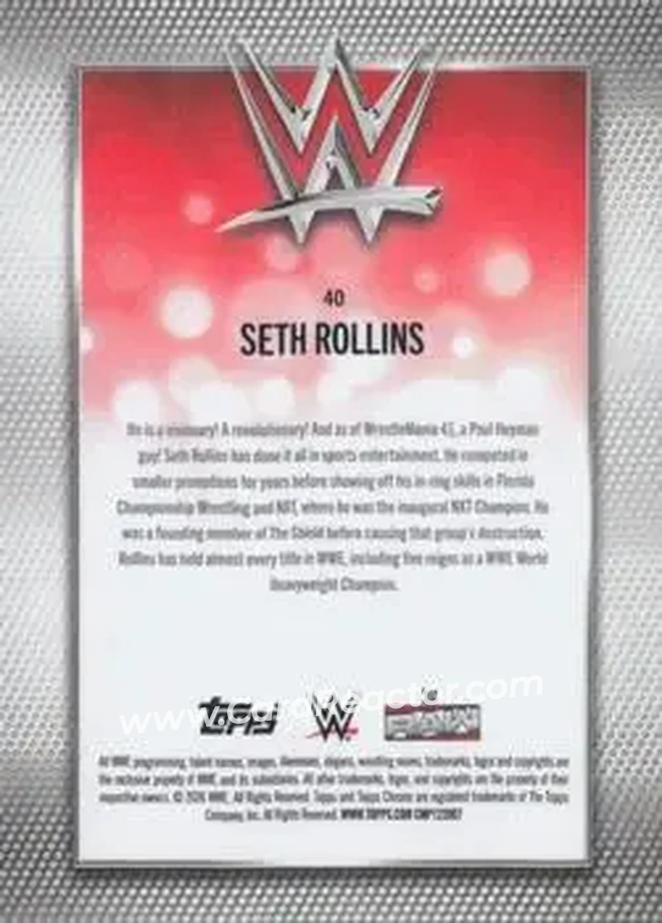 2026 Topps Chrome Sapphire Edition WWE #40 - Seth "Freakin" Rollins - Back