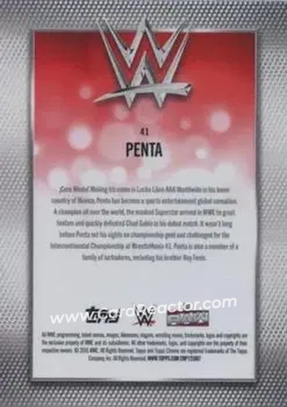 2026 Topps Chrome Sapphire Edition WWE #41 - Penta - Back