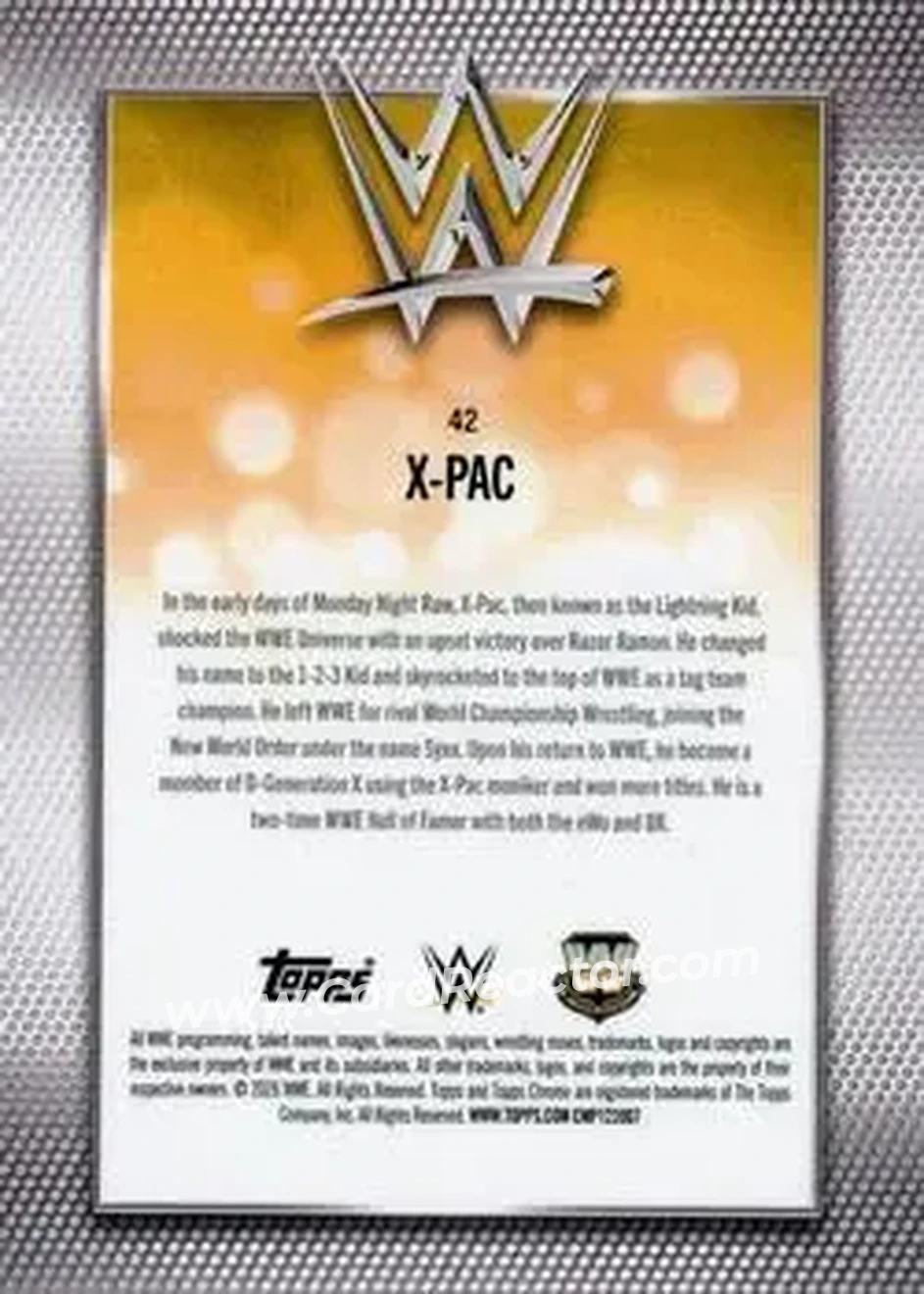 2026 Topps Chrome Sapphire Edition WWE #42 - X-Pac - Back