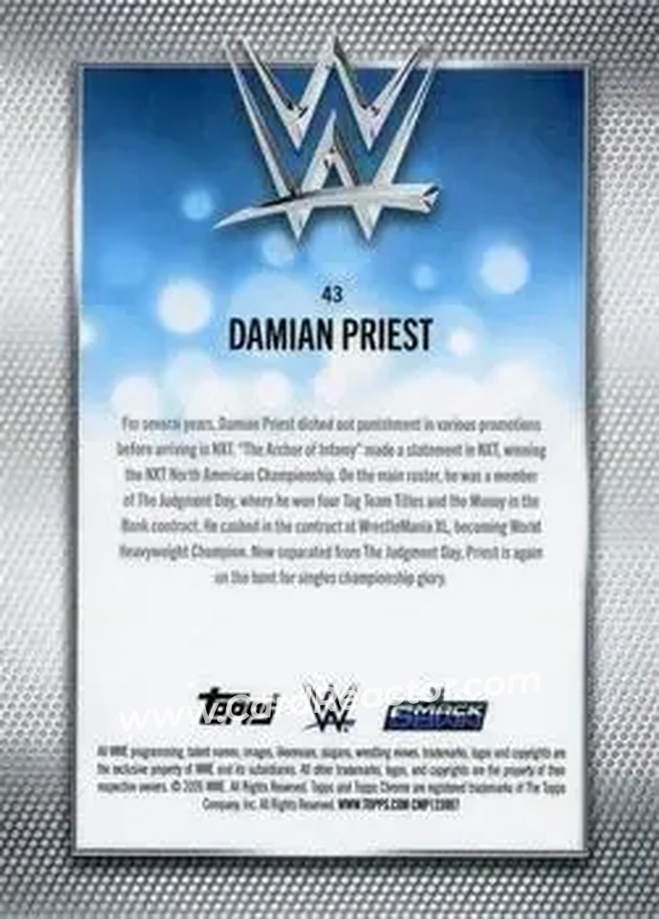 2026 Topps Chrome Sapphire Edition WWE #43 - Damian Priest - Back