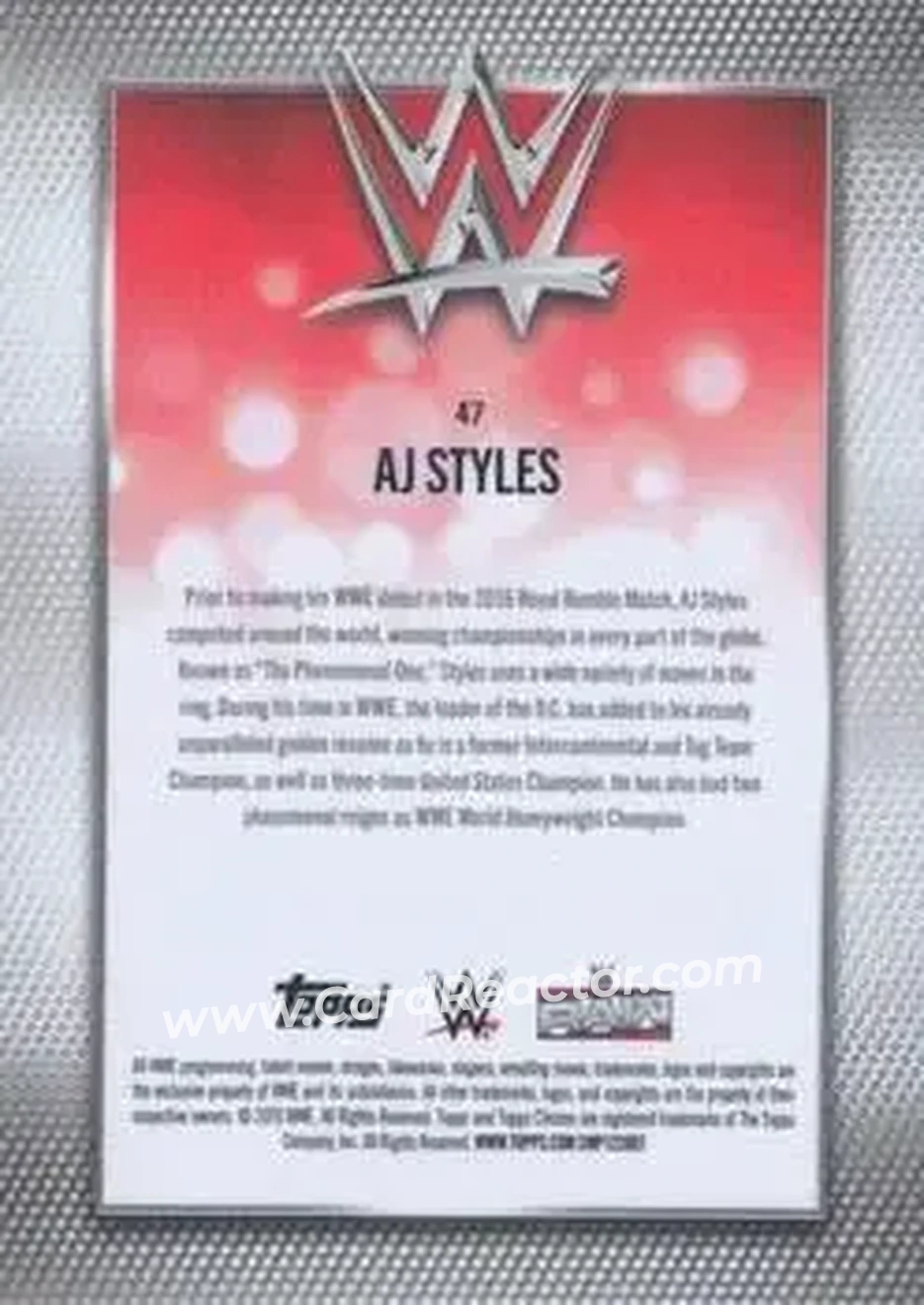 2026 Topps Chrome Sapphire Edition WWE #47 - AJ Styles - Back