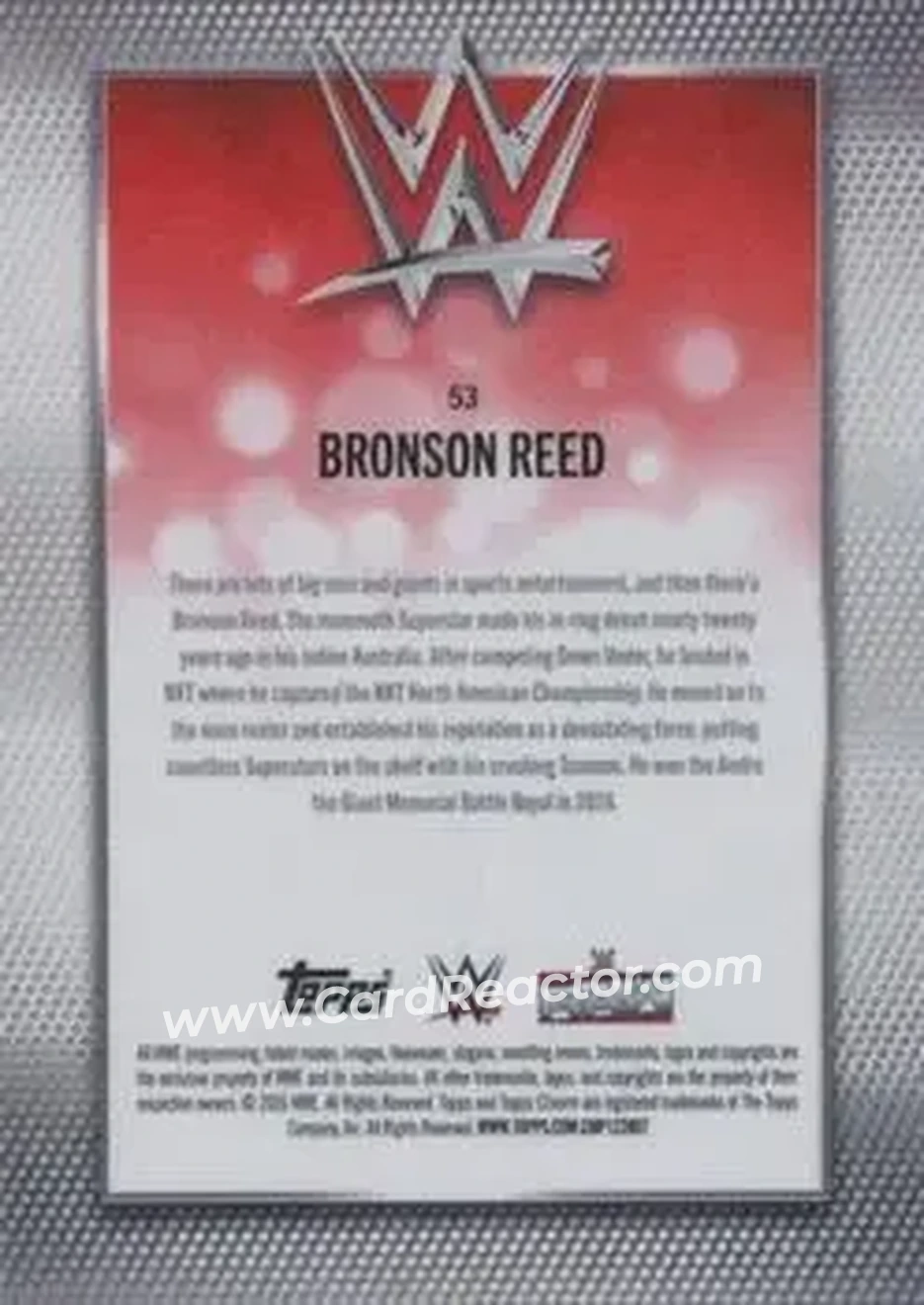 2026 Topps Chrome Sapphire Edition WWE #53 - Bronson Reed - Back