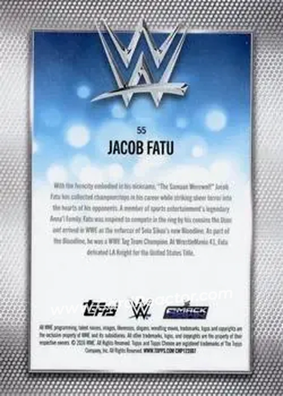 2026 Topps Chrome Sapphire Edition WWE #55 - Jacob Fatu - Back