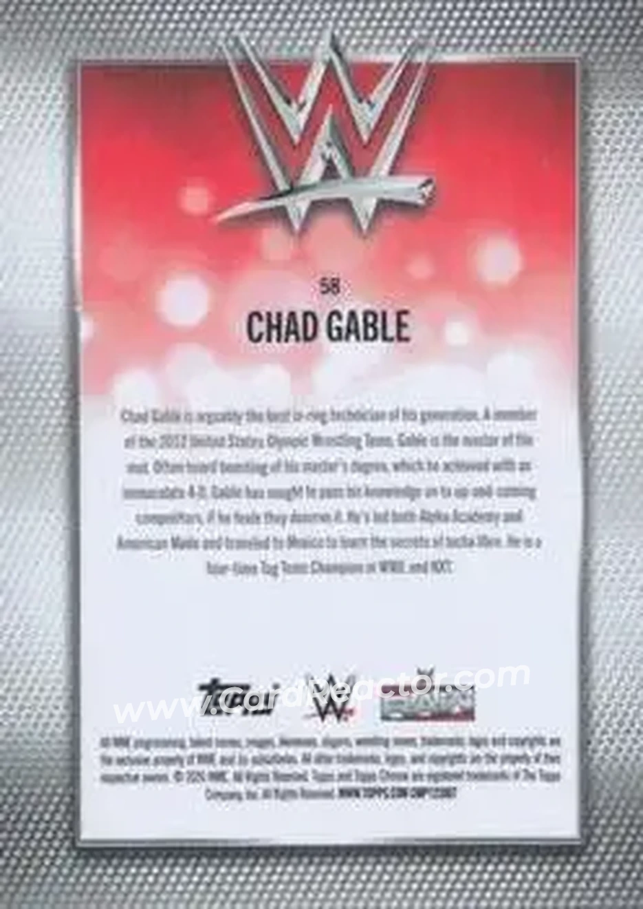 2026 Topps Chrome Sapphire Edition WWE #58 - Chad Gable - Back