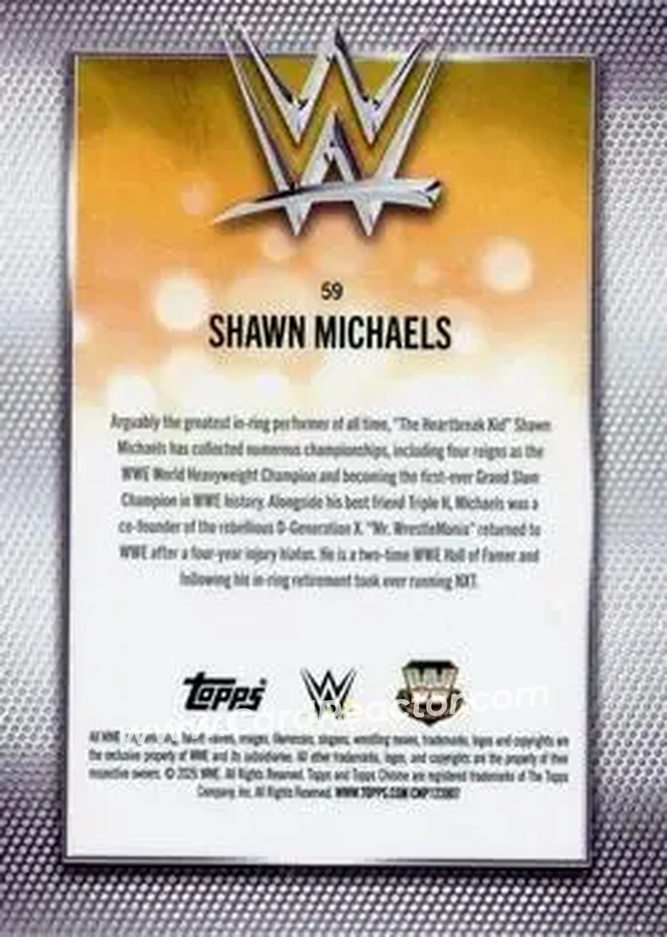 2026 Topps Chrome Sapphire Edition WWE #59 - Shawn Michaels - Back