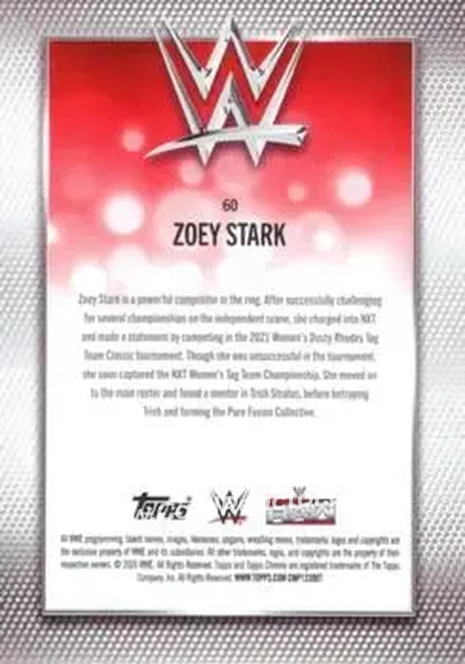 2026 Topps Chrome Sapphire Edition WWE #60 - Zoey Stark - Back