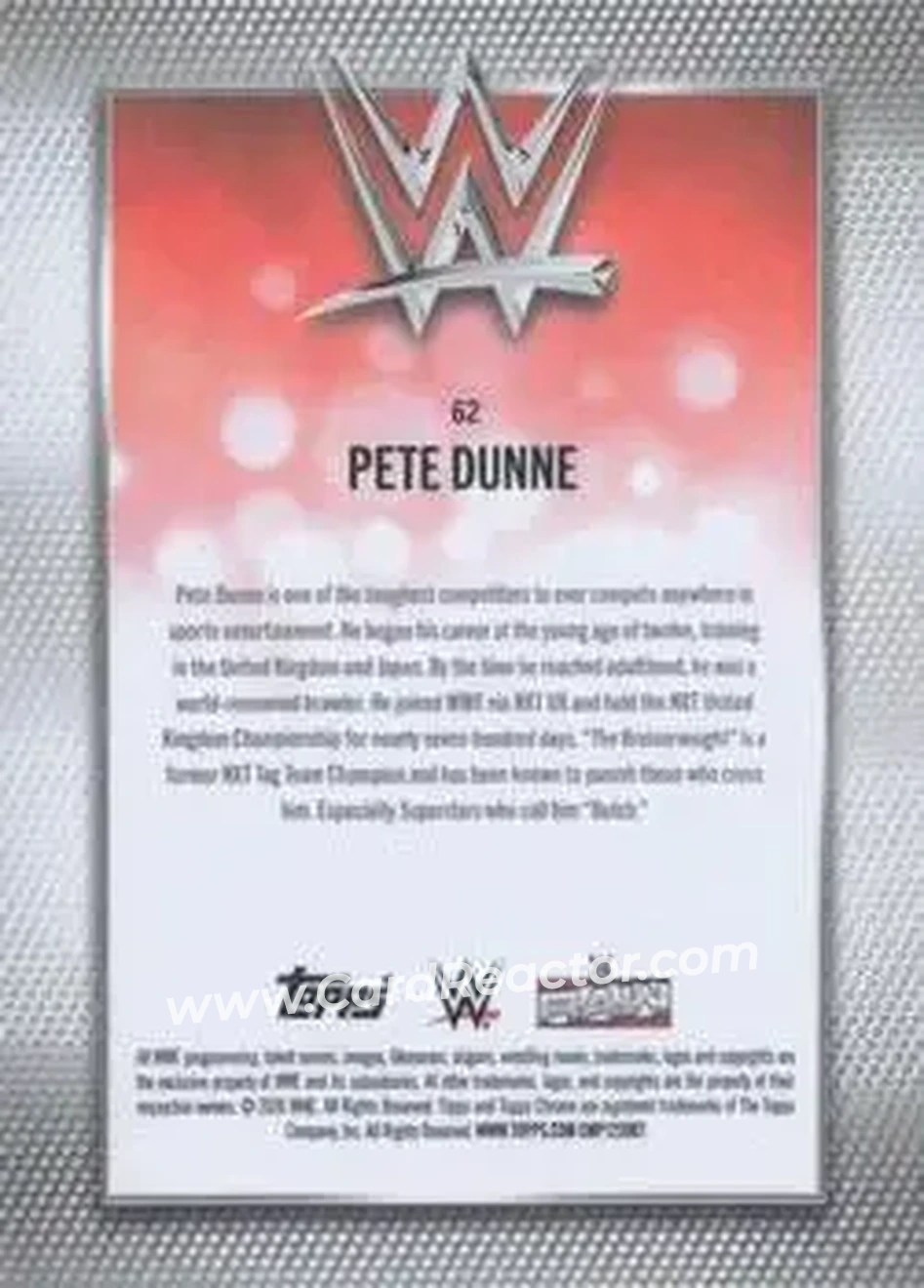2026 Topps Chrome Sapphire Edition WWE #62 - Pete Dunne - Back