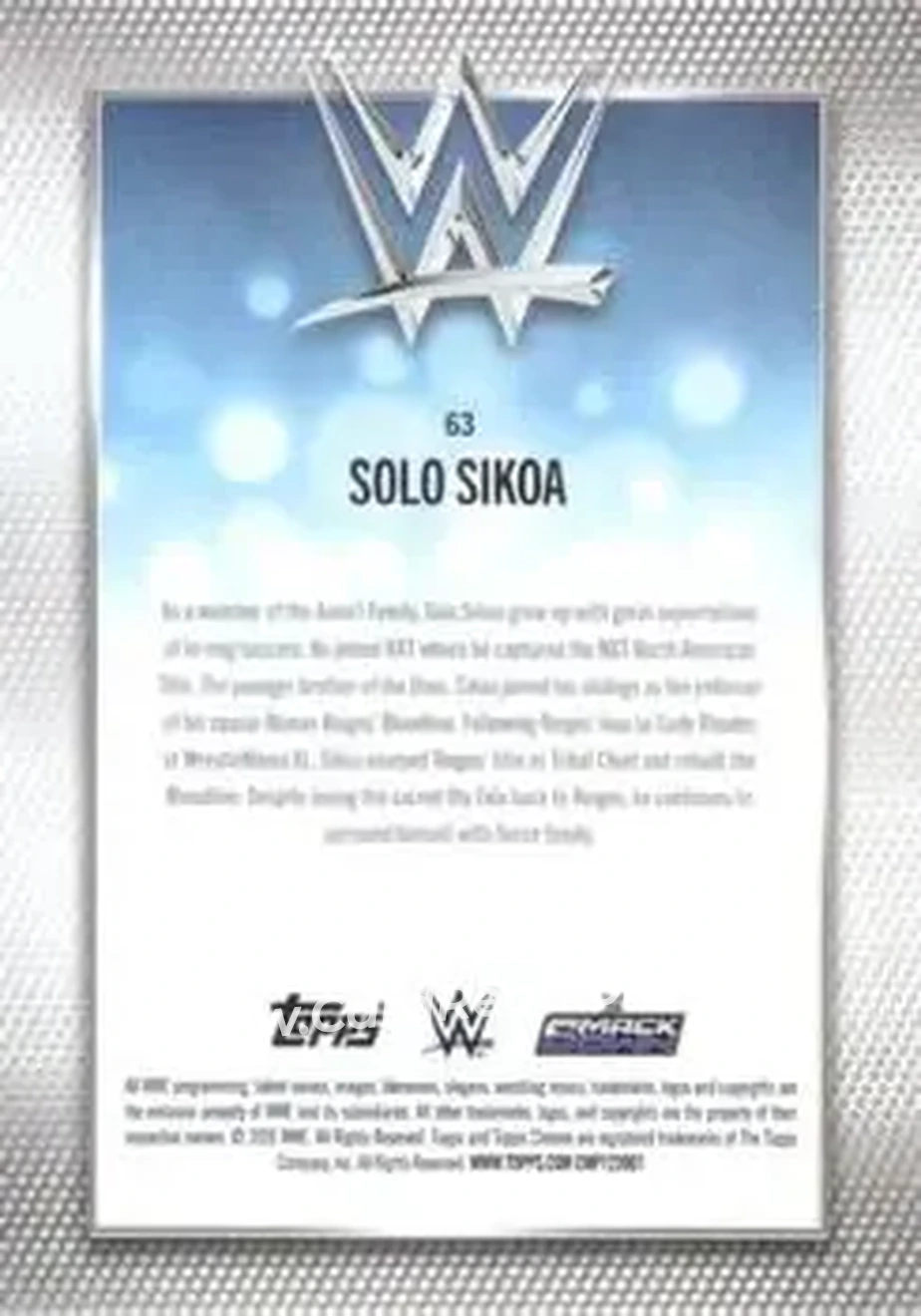 2026 Topps Chrome Sapphire Edition WWE #63 - Solo Sikoa - Back