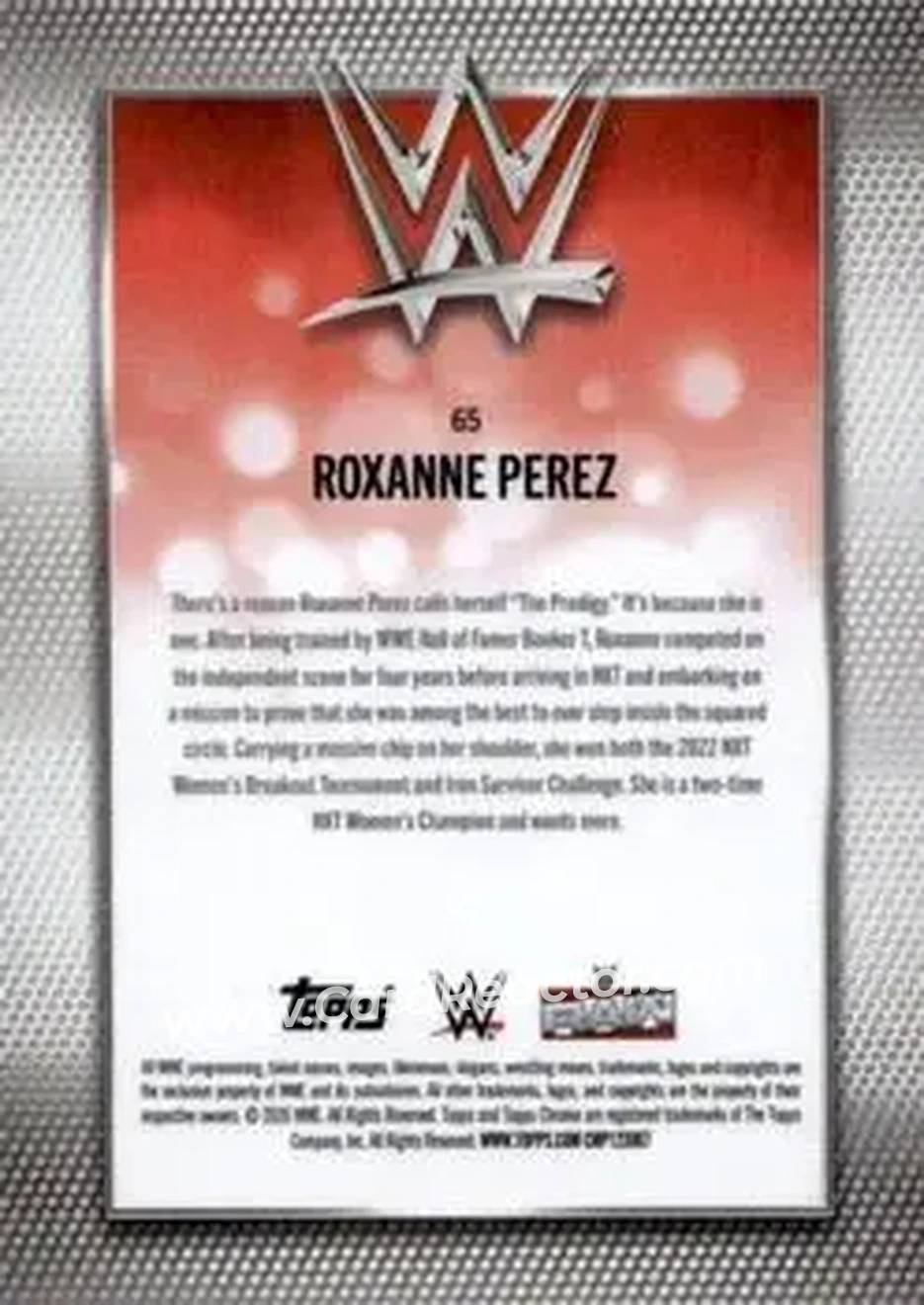 2026 Topps Chrome Sapphire Edition WWE #65 - Roxanne Perez - Back