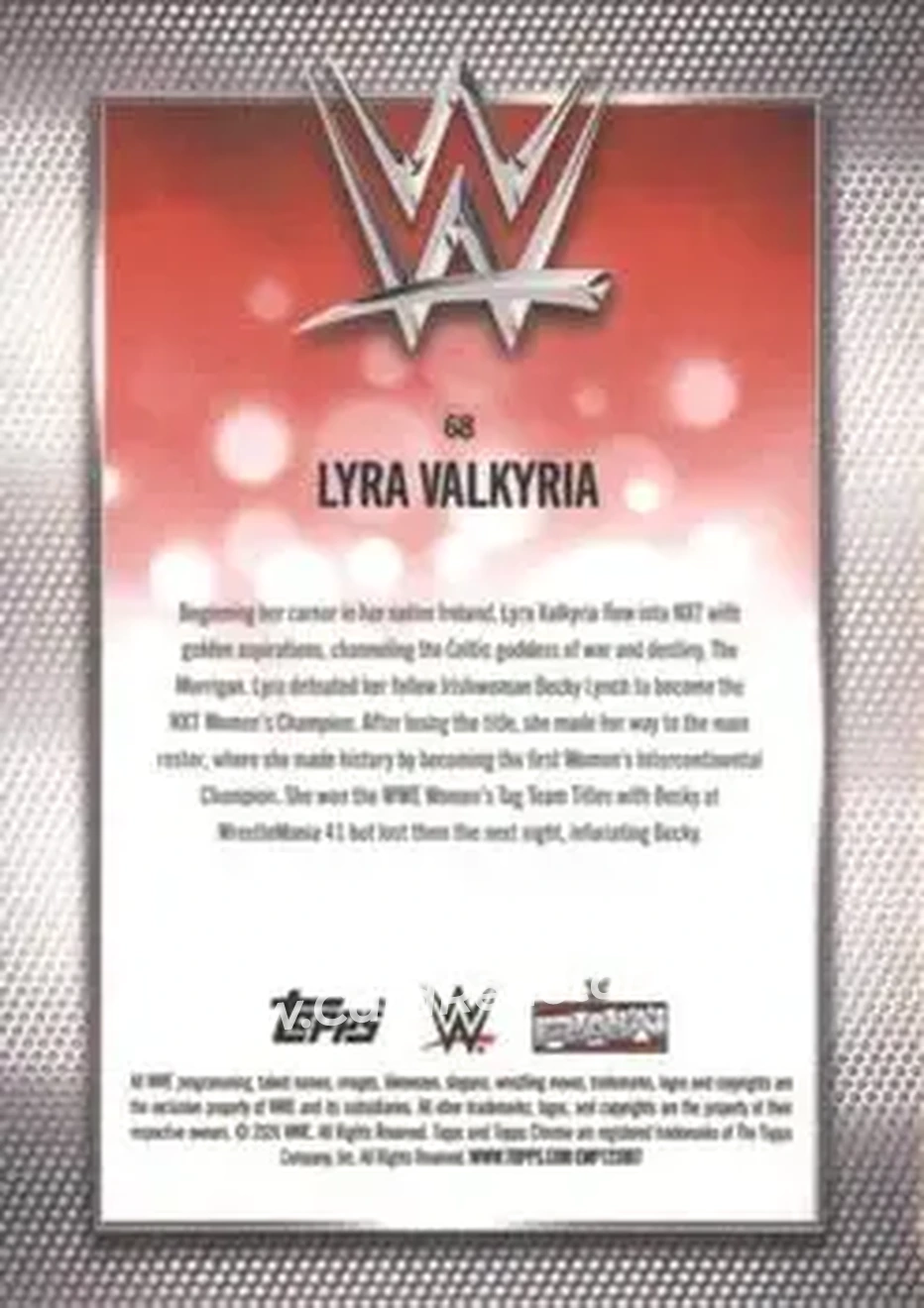 2026 Topps Chrome Sapphire Edition WWE #68 - Lyra Valkyria - Back 2026 Topps Chrome Sapphire Edition WWE #68 - Lyra Valkyria - Back