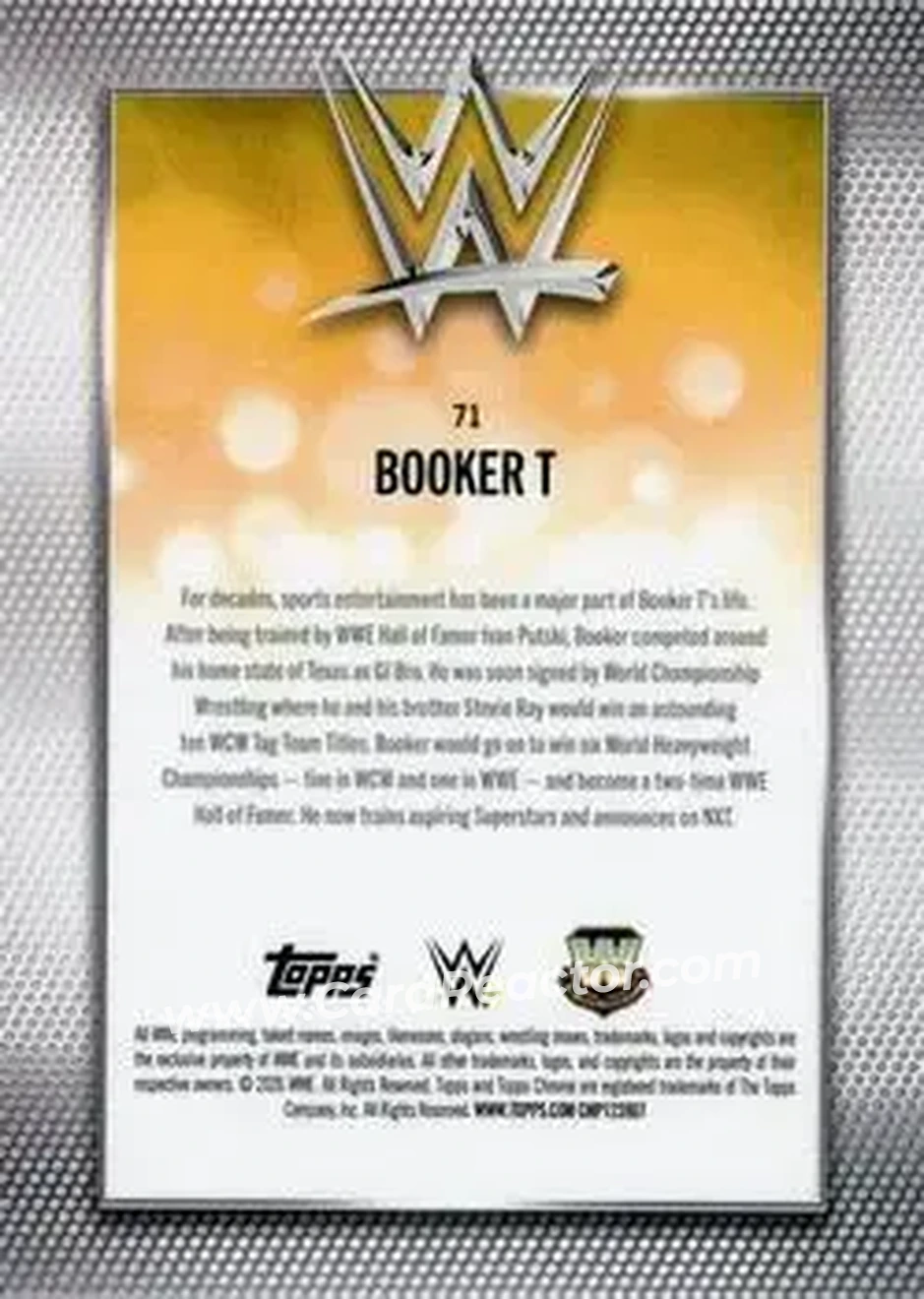 2026 Topps Chrome Sapphire Edition WWE #71 - Booker T - Back