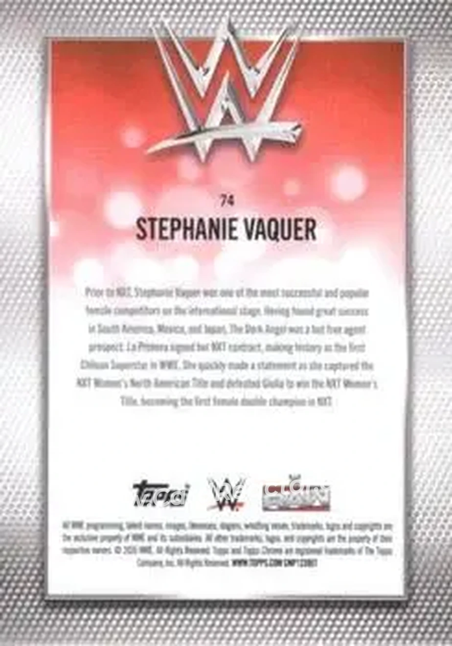 2026 Topps Chrome Sapphire Edition WWE #74 - Stephanie Vaquer - Back