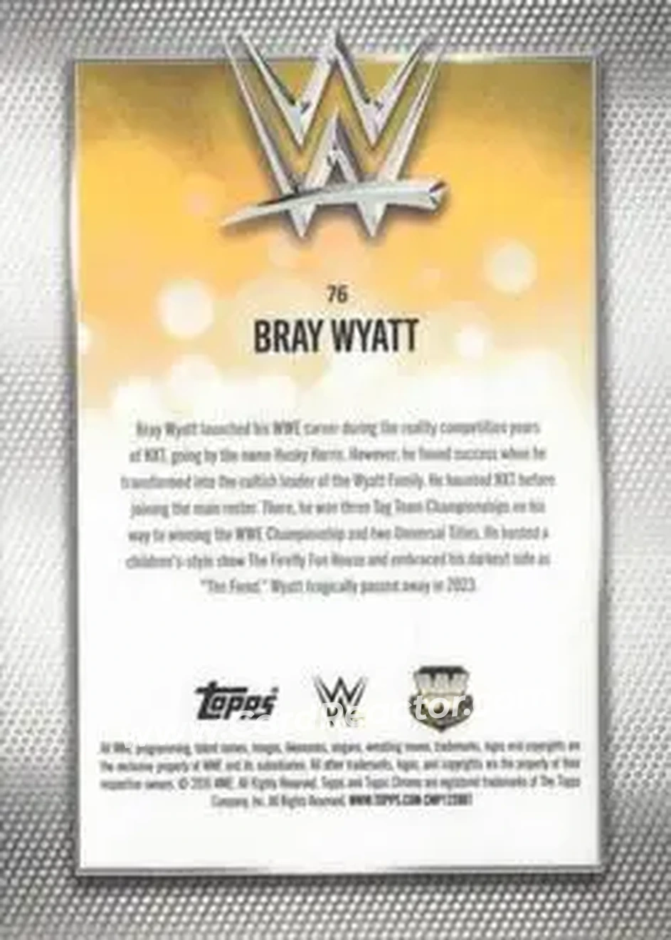 2026 Topps Chrome Sapphire Edition WWE #76 - "The Fiend" Bray Wyatt - Back
