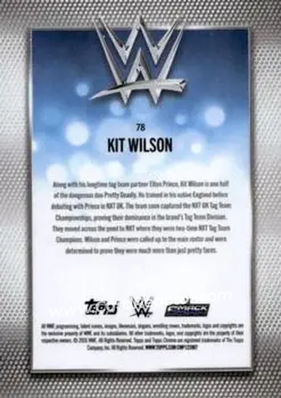 2026 Topps Chrome Sapphire Edition WWE #78 - Kit Wilson - Back 2026 Topps Chrome Sapphire Edition WWE #78 - Kit Wilson - Back