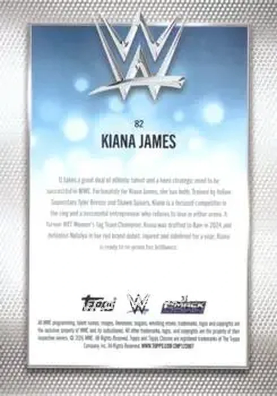2026 Topps Chrome Sapphire Edition WWE #82 - Kiana James - Back 2026 Topps Chrome Sapphire Edition WWE #82 - Kiana James - Back
