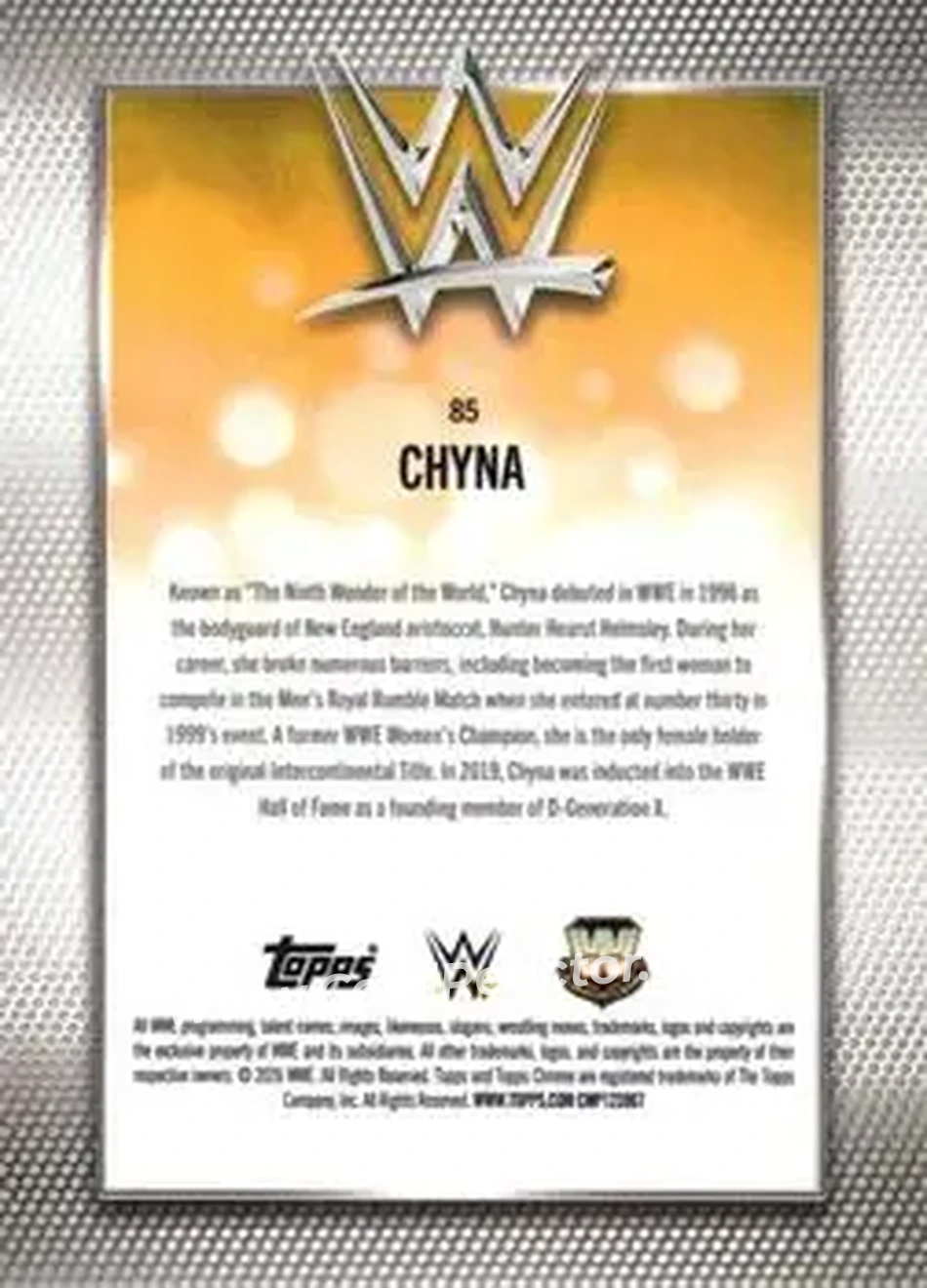 2026 Topps Chrome Sapphire Edition WWE #85 - Chyna - Back