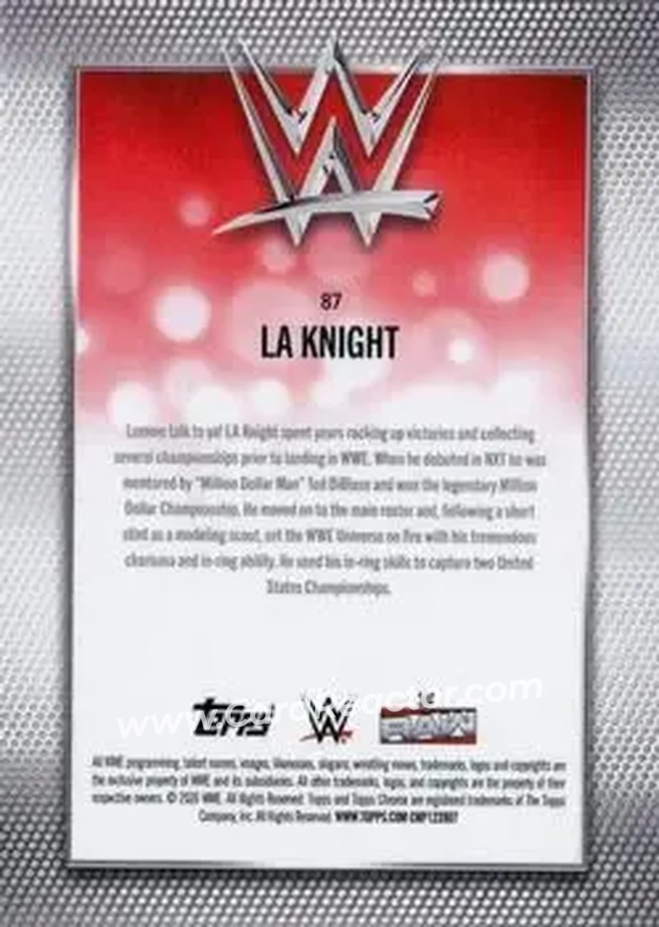 2026 Topps Chrome Sapphire Edition WWE #87 - LA Knight - Back