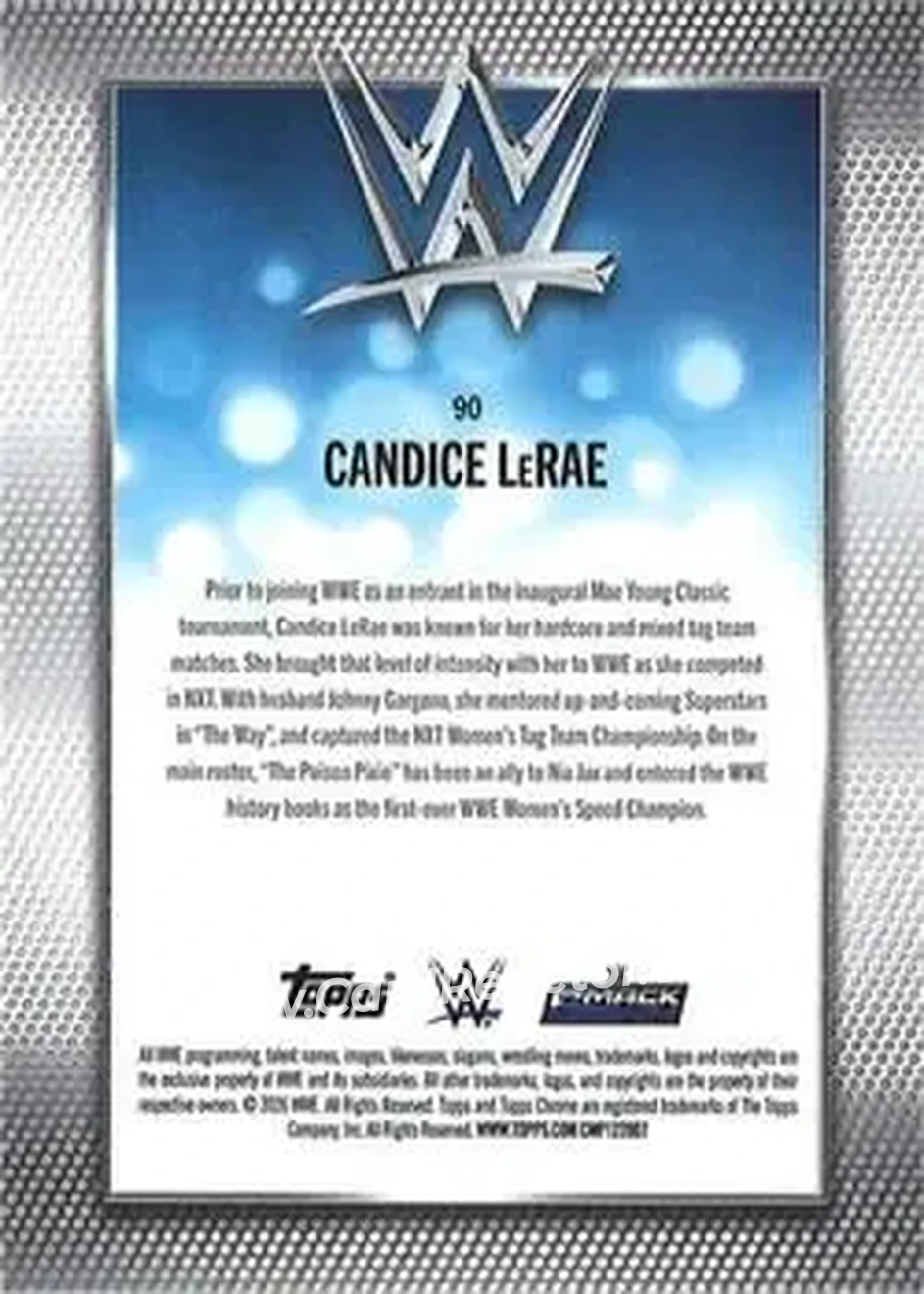 2026 Topps Chrome Sapphire Edition WWE #90 - Candice LeRae - Back