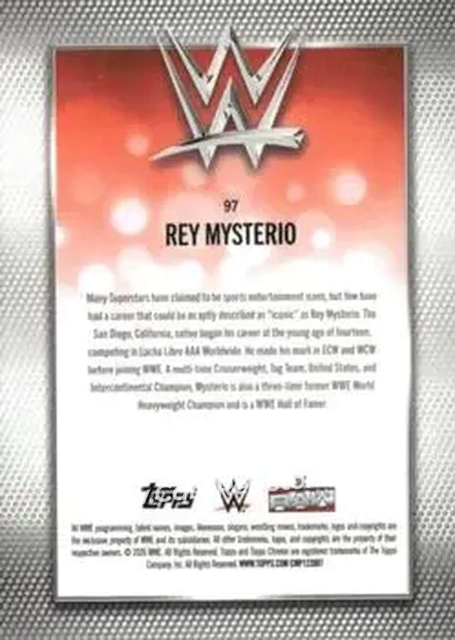 2026 Topps Chrome Sapphire Edition WWE #97 - Rey Mysterio - Back