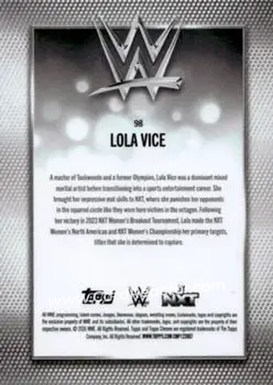 2026 Topps Chrome Sapphire Edition WWE #98 - Valerie Loureda - Back