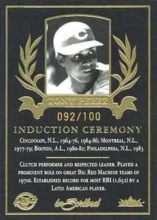 2004 Fleer InScribed - Induction Ceremony #2IC - Tony Pérez - Cincinnati Reds