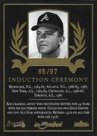 2004 Fleer InScribed - Induction Ceremony #8IC - Phil Niekro - Atlanta Braves