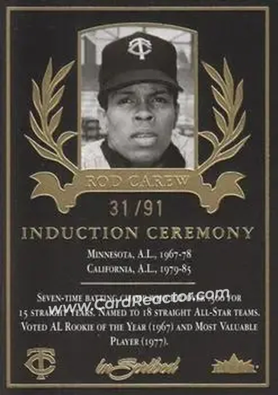 2004 Fleer InScribed - Induction Ceremony #14IC - Rod Carew - Minnesota Twins - Front