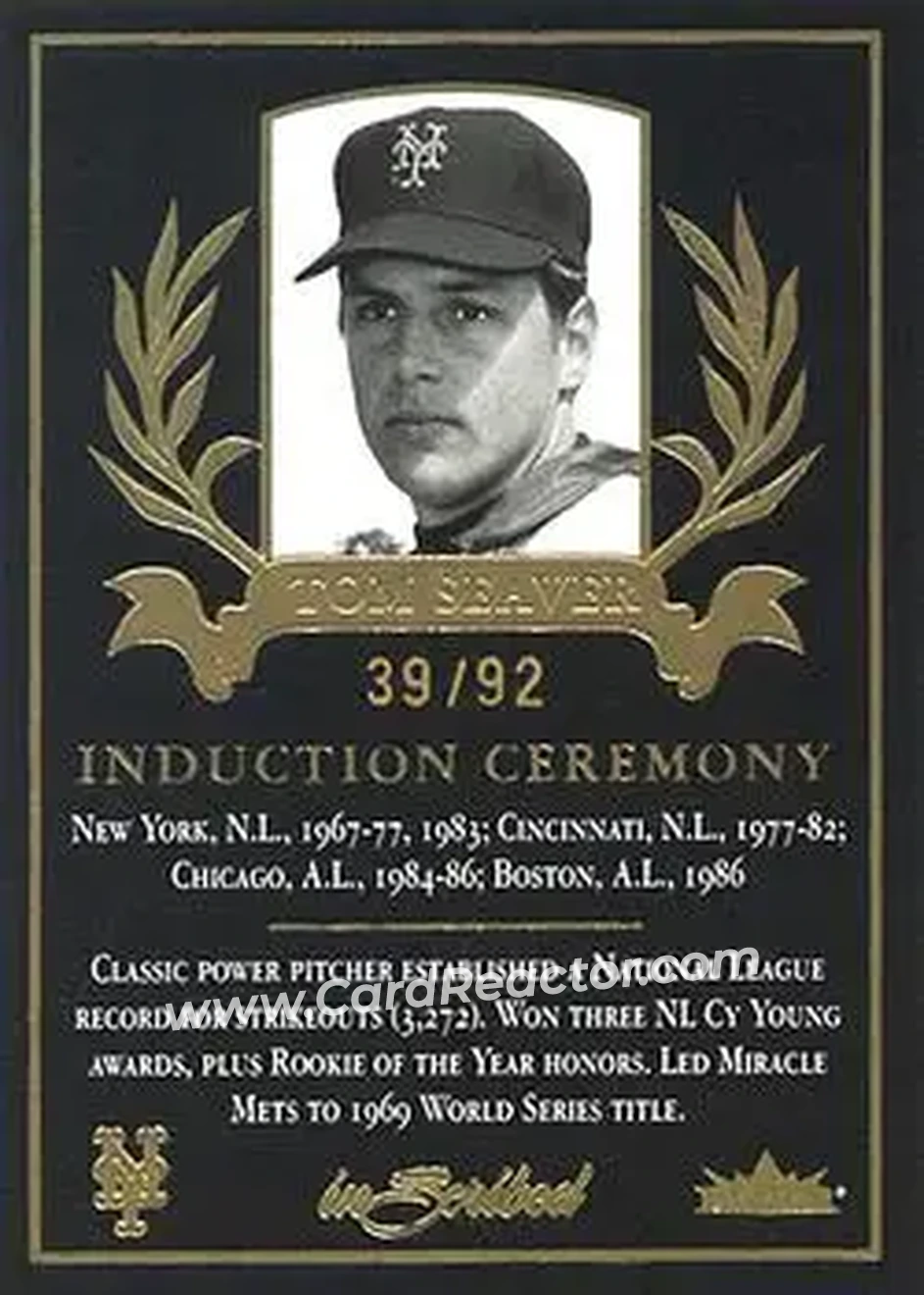 2004 Fleer InScribed - Induction Ceremony #16IC - Tom Seaver - New York Mets - Front