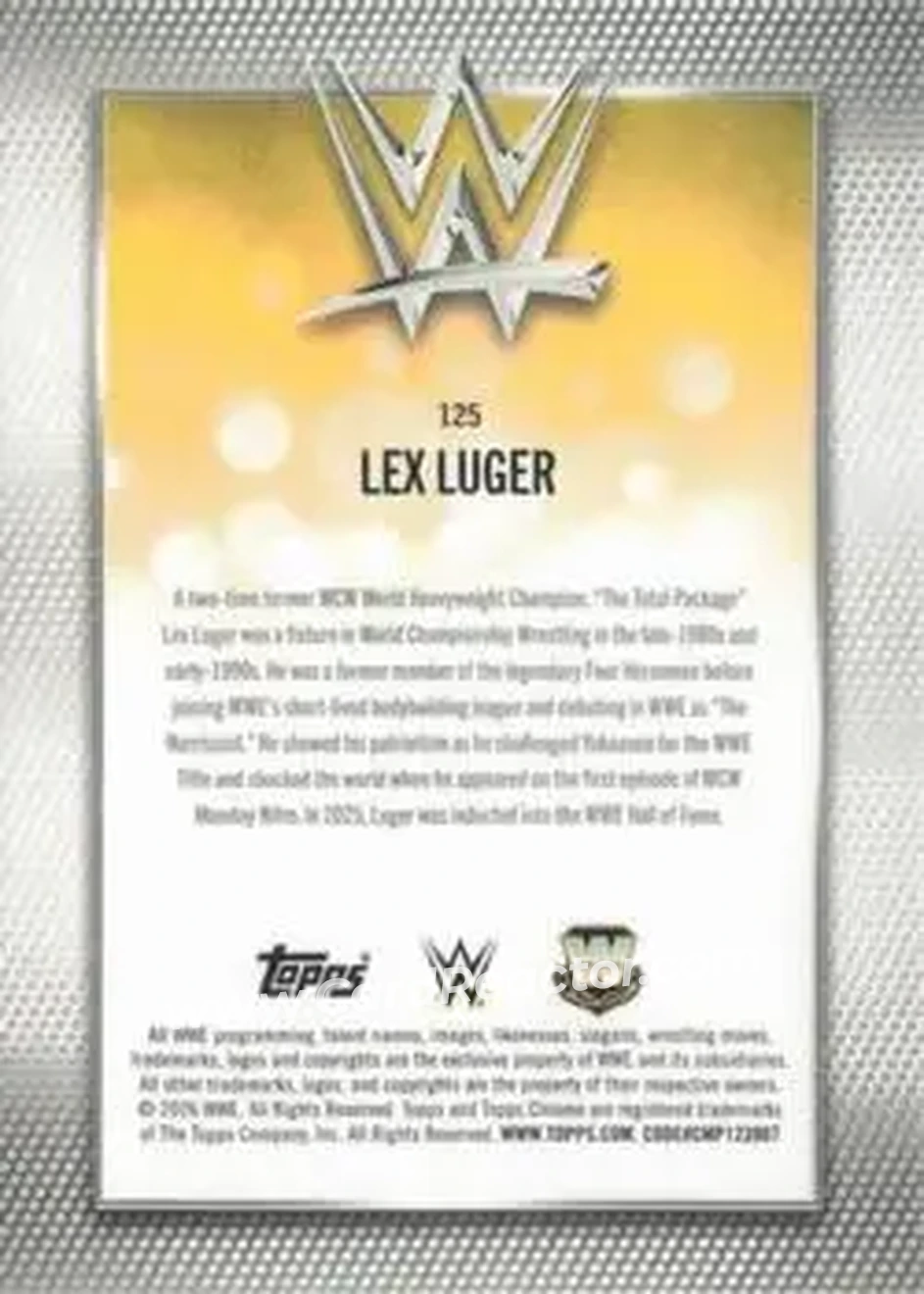 2026 Topps Chrome Sapphire Edition WWE #125 - Lex Luger - Back