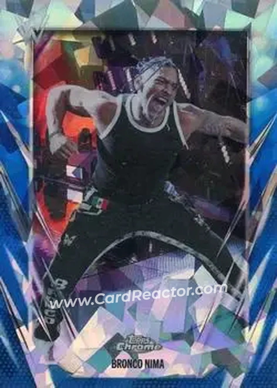 2026 Topps Chrome Sapphire Edition WWE #103 - Bronco Nima - Front 2026 Topps Chrome Sapphire Edition WWE #103 - Bronco Nima - Front