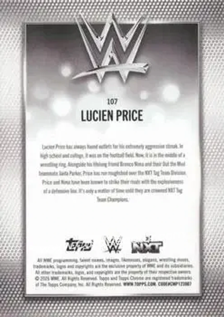 2026 Topps Chrome Sapphire Edition WWE #107 - Lucien Price - Back