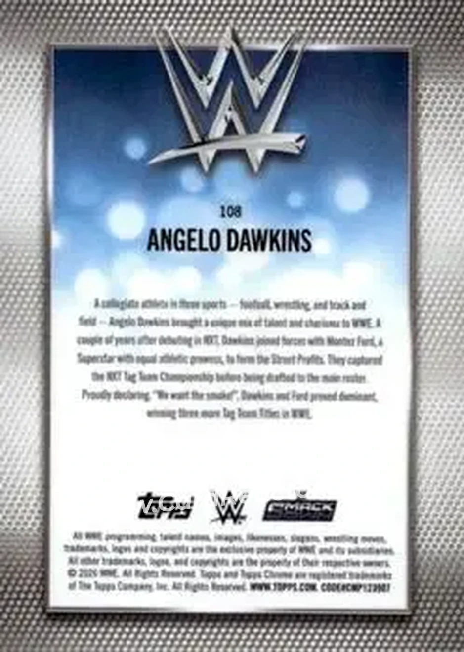 2026 Topps Chrome Sapphire Edition WWE #108 - Angelo Dawkins - Back