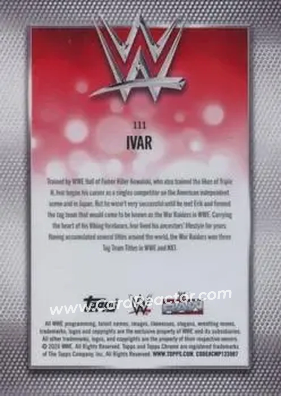 2026 Topps Chrome Sapphire Edition WWE #111 - Ivar - Back