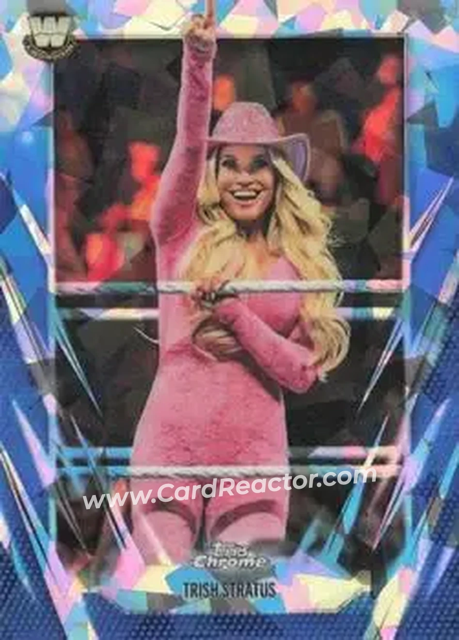 2026 Topps Chrome Sapphire Edition WWE #115 - Trish Stratus - Front 2026 Topps Chrome Sapphire Edition WWE #115 - Trish Stratus - Front