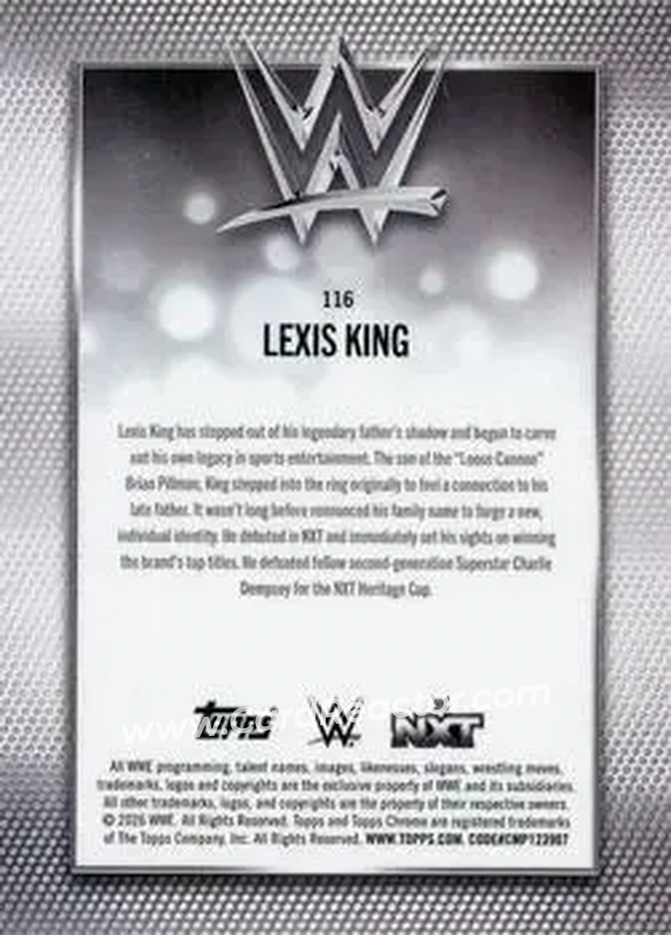 2026 Topps Chrome Sapphire Edition WWE #116 - Lexis King - Back 2026 Topps Chrome Sapphire Edition WWE #116 - Lexis King - Back