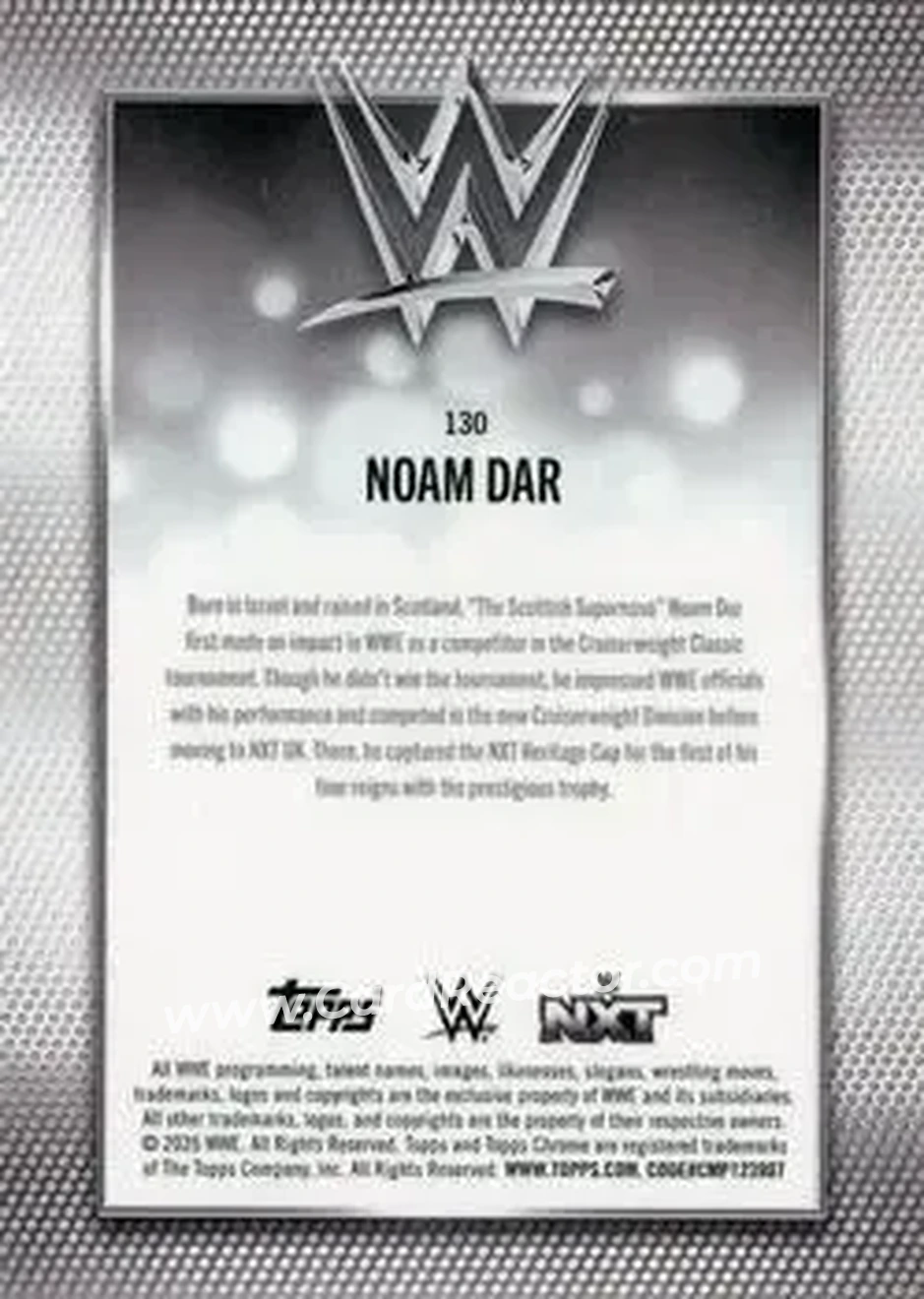 2026 Topps Chrome Sapphire Edition WWE #130 - Noam Dar - Back