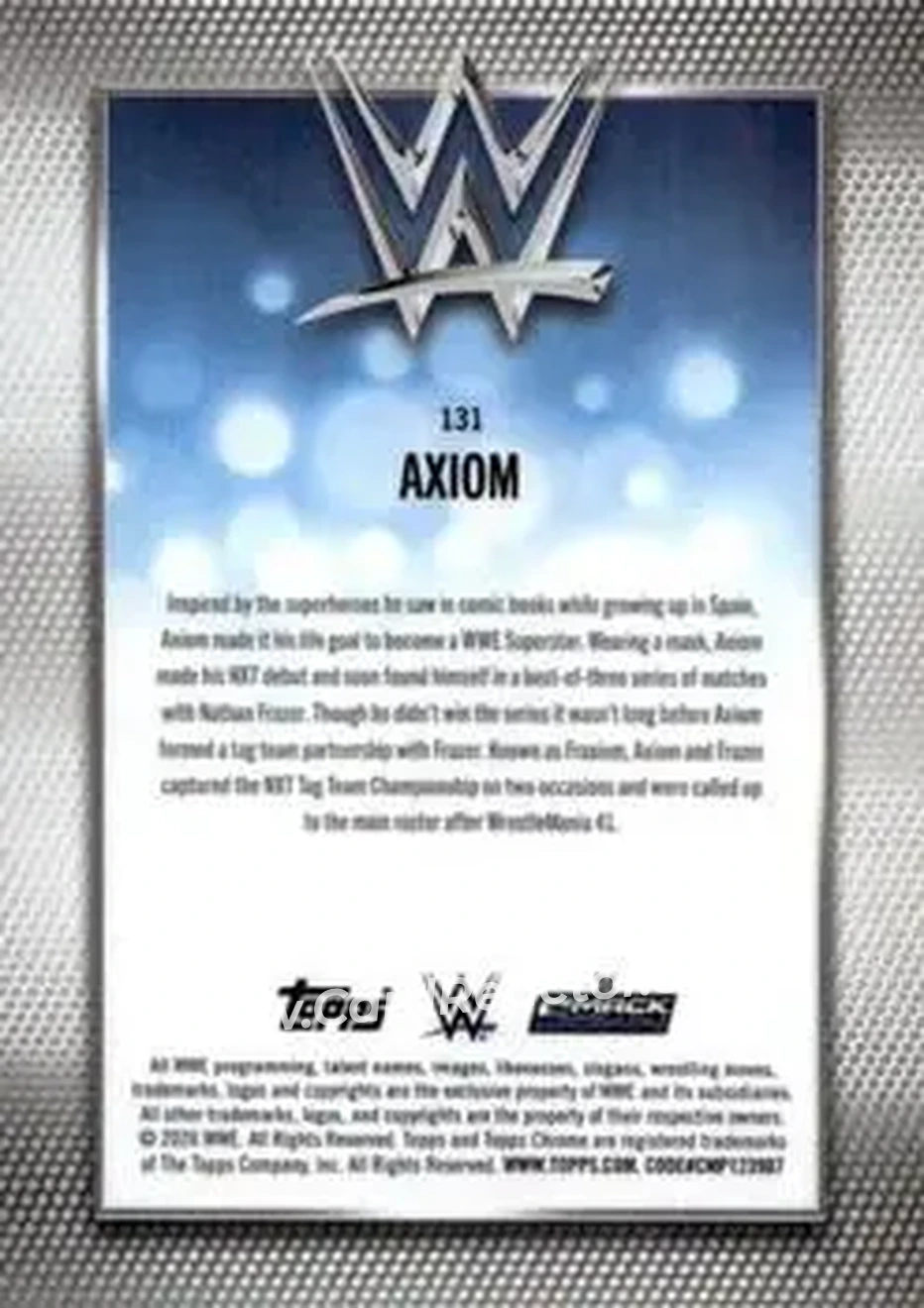 2026 Topps Chrome Sapphire Edition WWE #131 - Axiom - Back