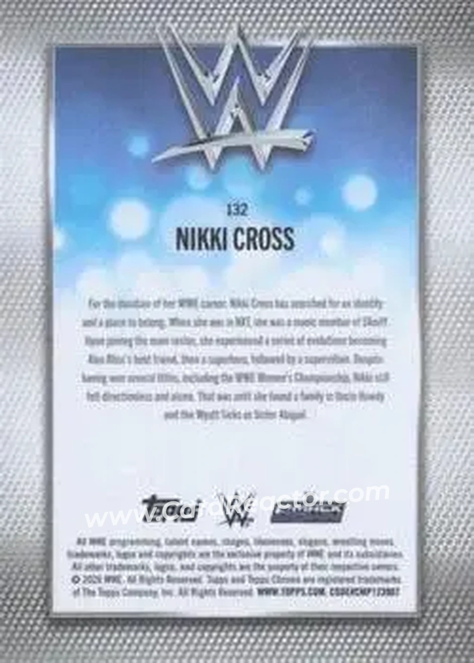 2026 Topps Chrome Sapphire Edition WWE #132 - Nikki Cross - Back 2026 Topps Chrome Sapphire Edition WWE #132 - Nikki Cross - Back