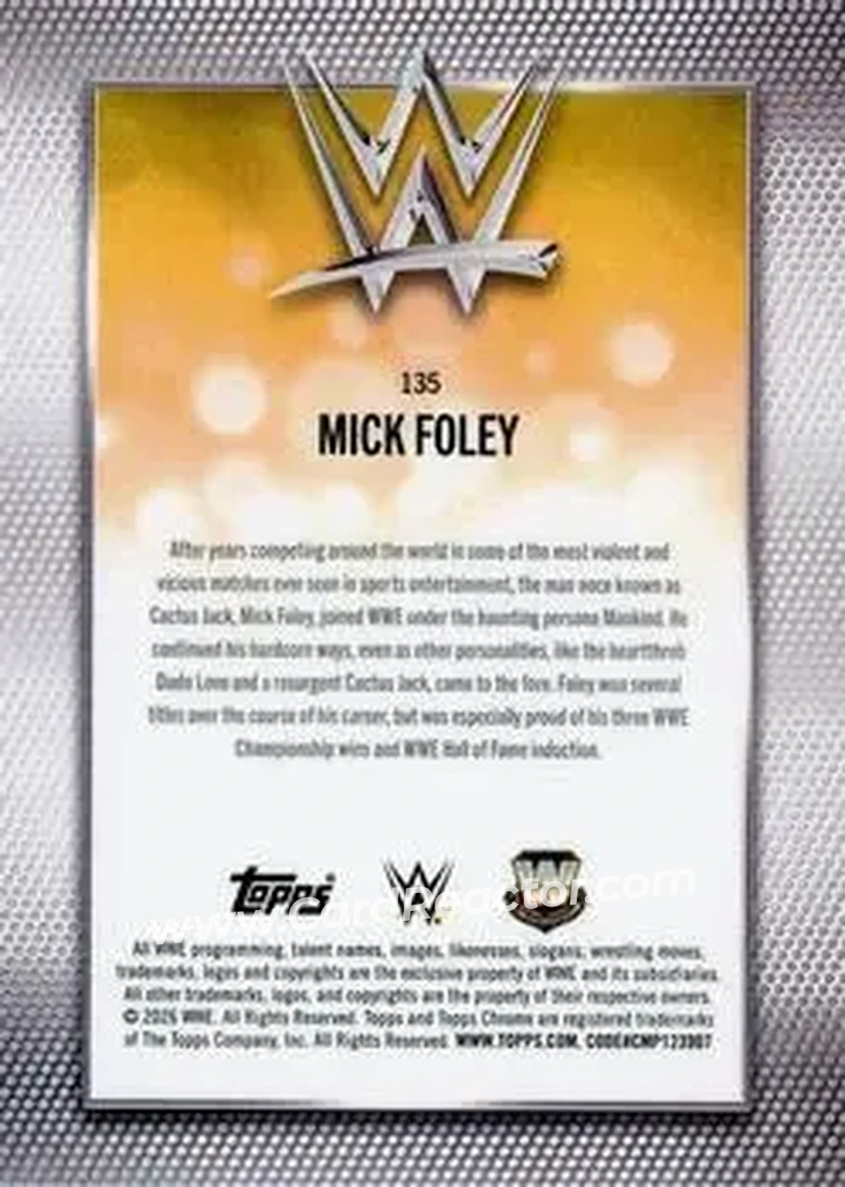 2026 Topps Chrome Sapphire Edition WWE #135 - Mankind - Back