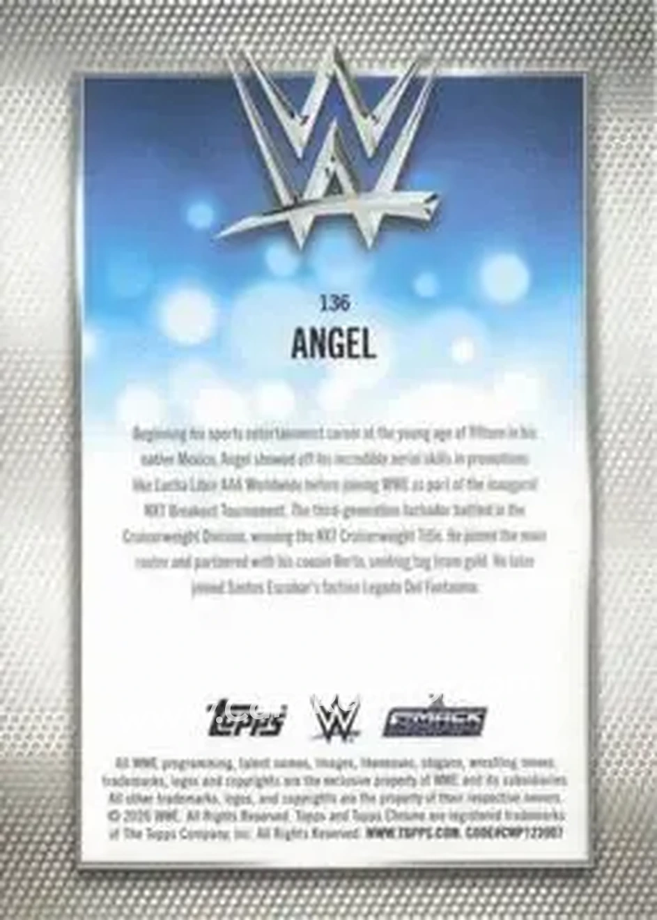 2026 Topps Chrome Sapphire Edition WWE #136 - Angel - Back